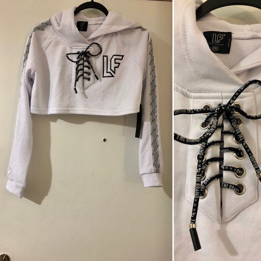 New! LF tie up cropped hoodie NWT - Picture 4 of 6